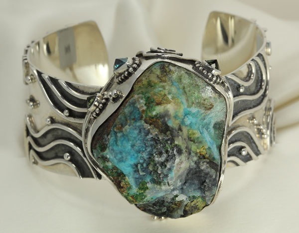 Raw Chrysocolla Drusy Cuff--ORIGINALLY $860.00--NOW 25% OFF