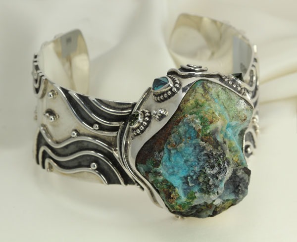 Raw Chrysocolla Drusy Cuff--ORIGINALLY $860.00--NOW 25% OFF