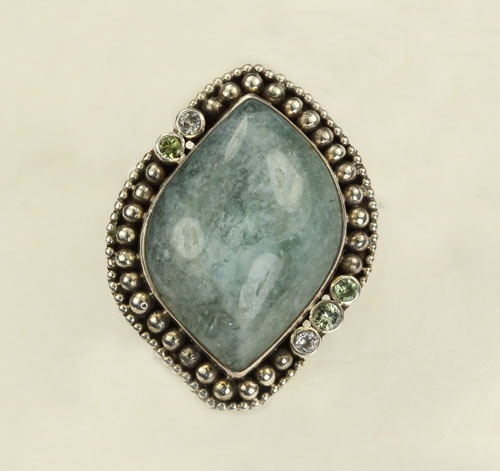 ECHO OF THE DREAMER Large Free Form Aquamarine Statement Ring--ORIGINALLY $535.00--NOW 25% OFF
