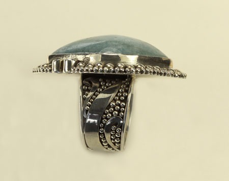 ECHO OF THE DREAMER Large Free Form Aquamarine Statement Ring--ORIGINALLY $535.00--NOW 25% OFF
