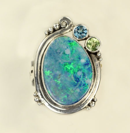 ECHO OF THE DREAMER Opal Swirl Ring with Gemstones--ORIGINALLY $468.00--NOW 25% OFF