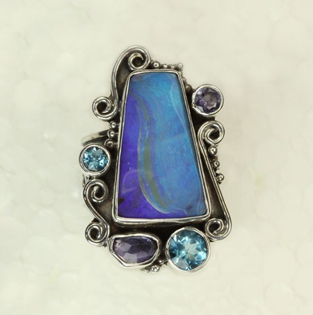 Opal Swirl Ring with Gems--ORIGINALLY $450.00--NOW 25% OFF