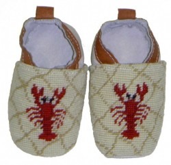  By Paige Needlepoint Lobster Baby Shoes