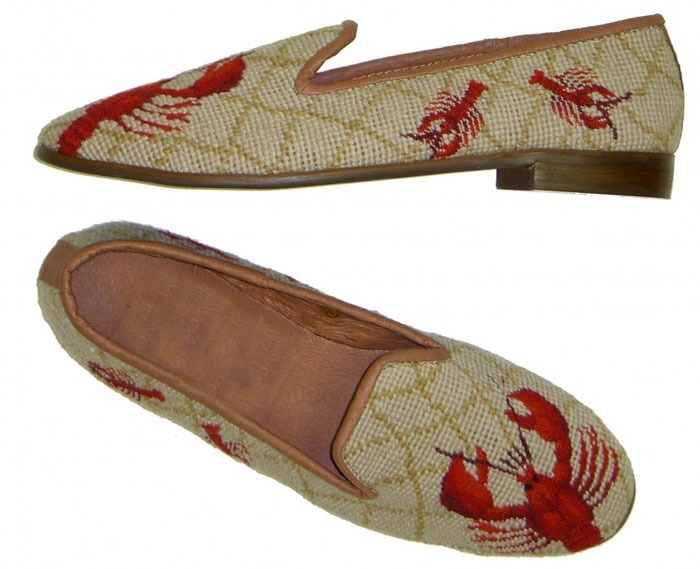 By Paige Needlepoint Red Lobster Shoes