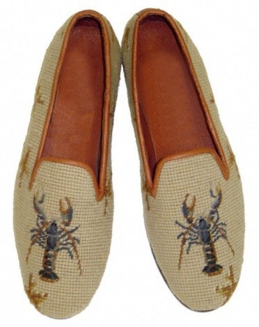 Lobster Needlepoint Shoes