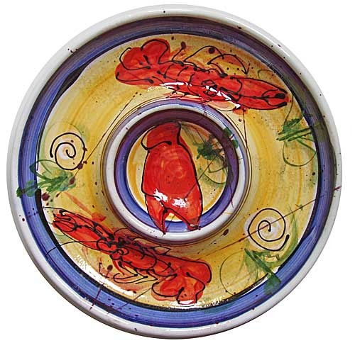 Blue and Yellow Lobster Platters