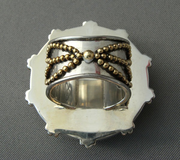 Mars & Valentine Large Statement Ring with Blue Topaz & Peridot--ORIGINALLY $210.00