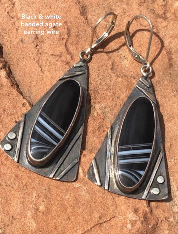 Echo of the Dreamer Banded Agate Lever Back Earrings