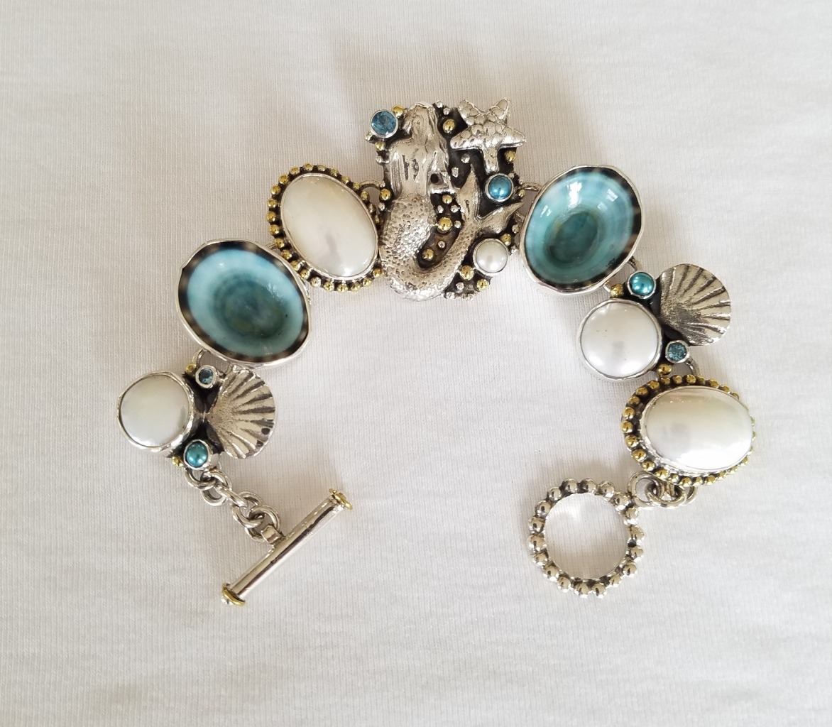 Mars & Valentine Nautical Bracelet with Mermaid Cluster