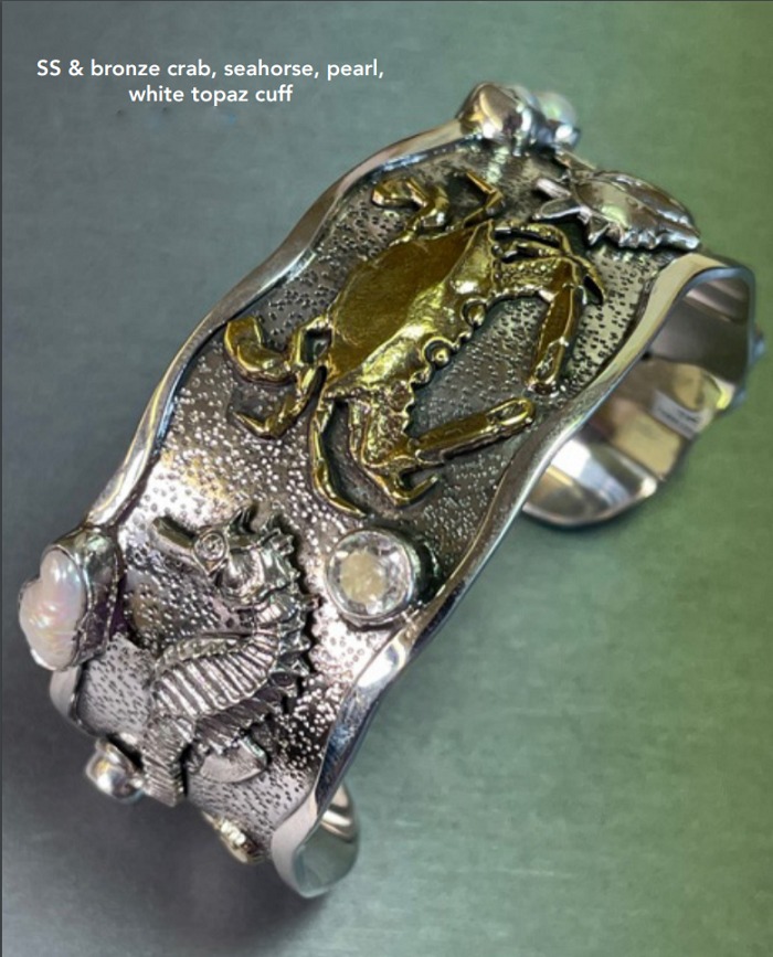 Mars & Valentine Sterling Silver Sea Life Cuff 