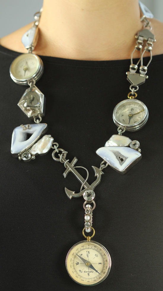 MARS & VALENTINE Antique Triple Compass Collar--ONE OF A KIND