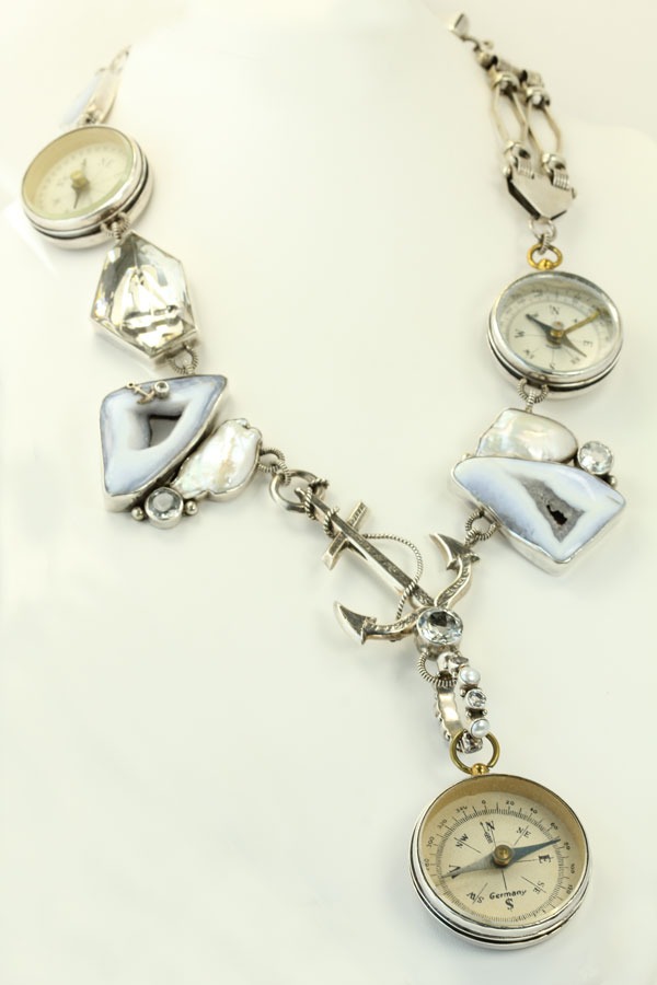 MARS & VALENTINE Antique Triple Compass Collar--ONE OF A KIND