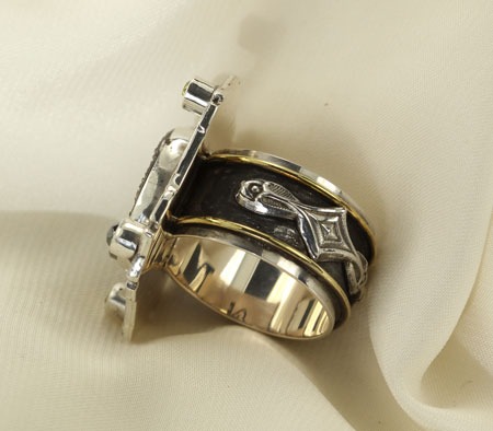Mars & Valentine Jazz Age Ring with Black Drusy  ("Gatsby Ring"