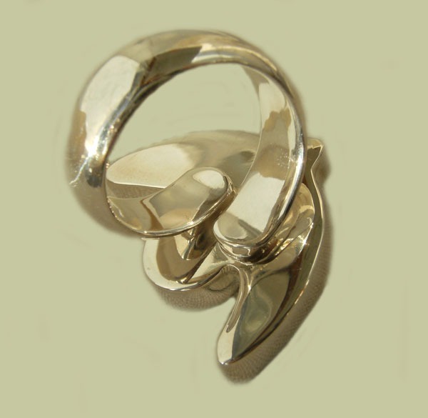 Charles Albert Aqua Sea Glass Fish Ring