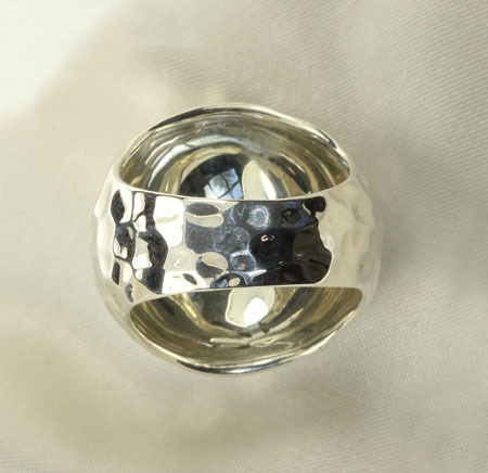 Hammered Sterling Silver Dome Ring