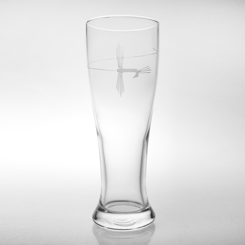 Etched Fly Fishing 16 oz. Beer Pilsner Glass