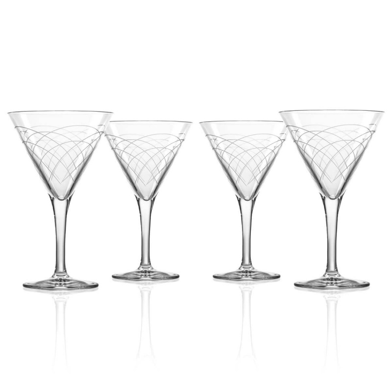 Rolf Etched Mid Century Modern Martini Glass