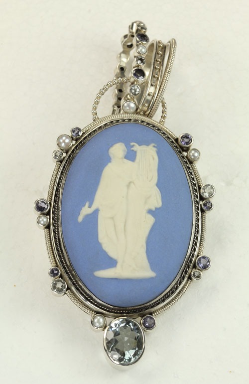 Large Antique Apollo Wedgwood Pendant