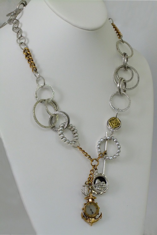 Antique Victorian Compass Fob Necklace