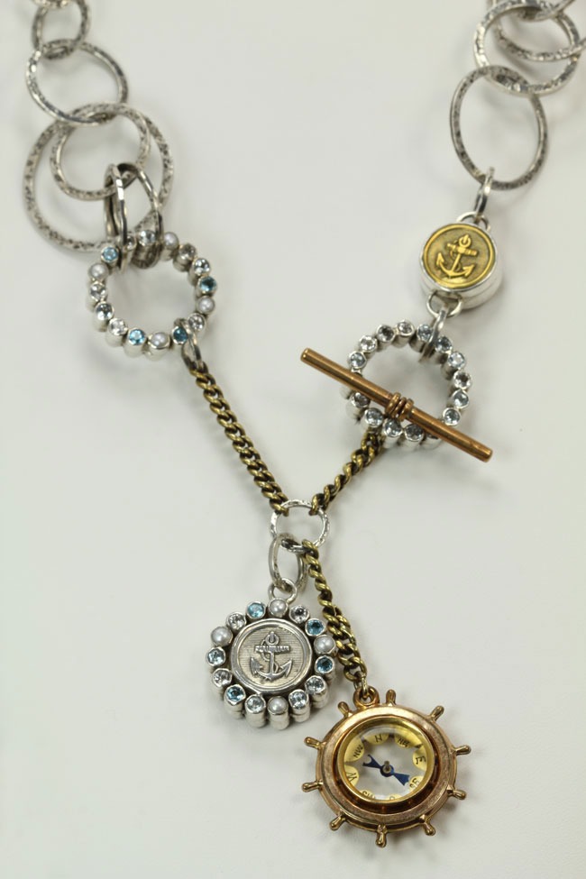 Antique Victorian Compass Fob Necklace