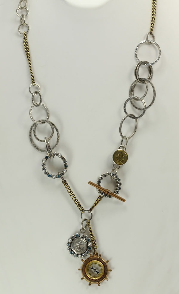 Antique Victorian Compass Fob Necklace
