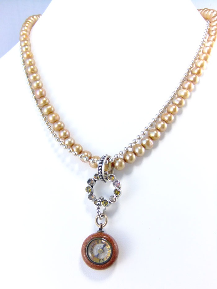 Mars & Valentine Antique Sunstone Compass Necklace