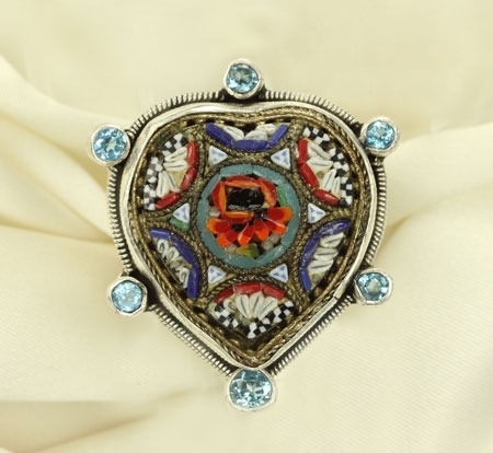 Antique Micro-Mosaic Heart Ring
