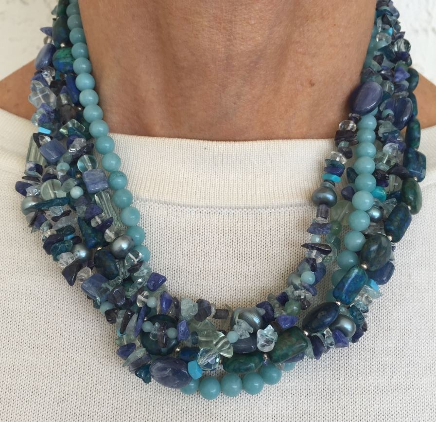 Amy Kahn Russell Six-Strand Blue Tourssade