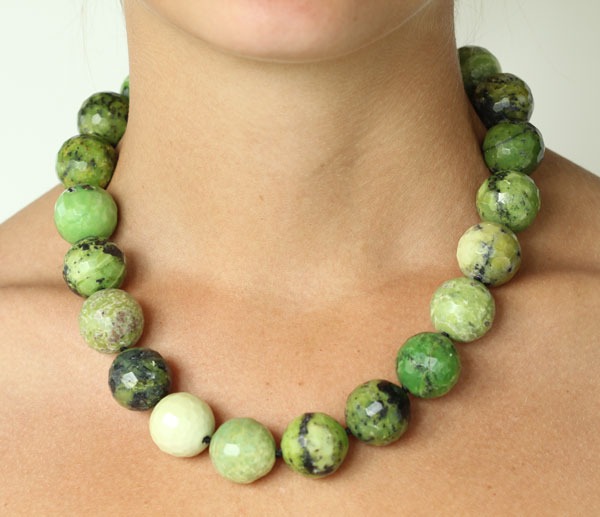 18mm Faceted Chrysotine Statement Necklace