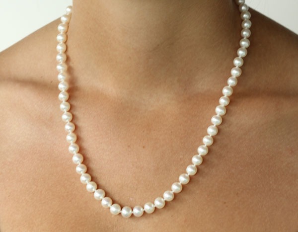 7mm White Fresh Water Pearl Necklace