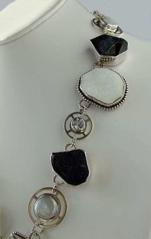 Mars & Valentine Antique Vulcanite Cameo Statement Collar