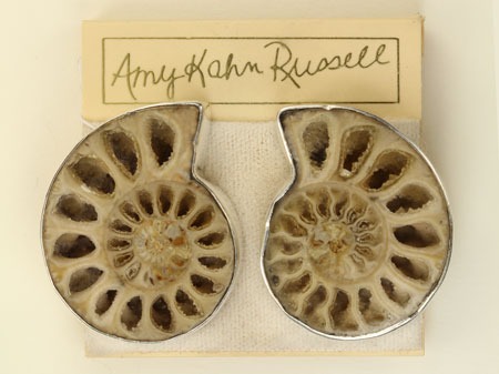 Amy Kahn Russell Very Large Prehistoric Ammonite Clip Earrings